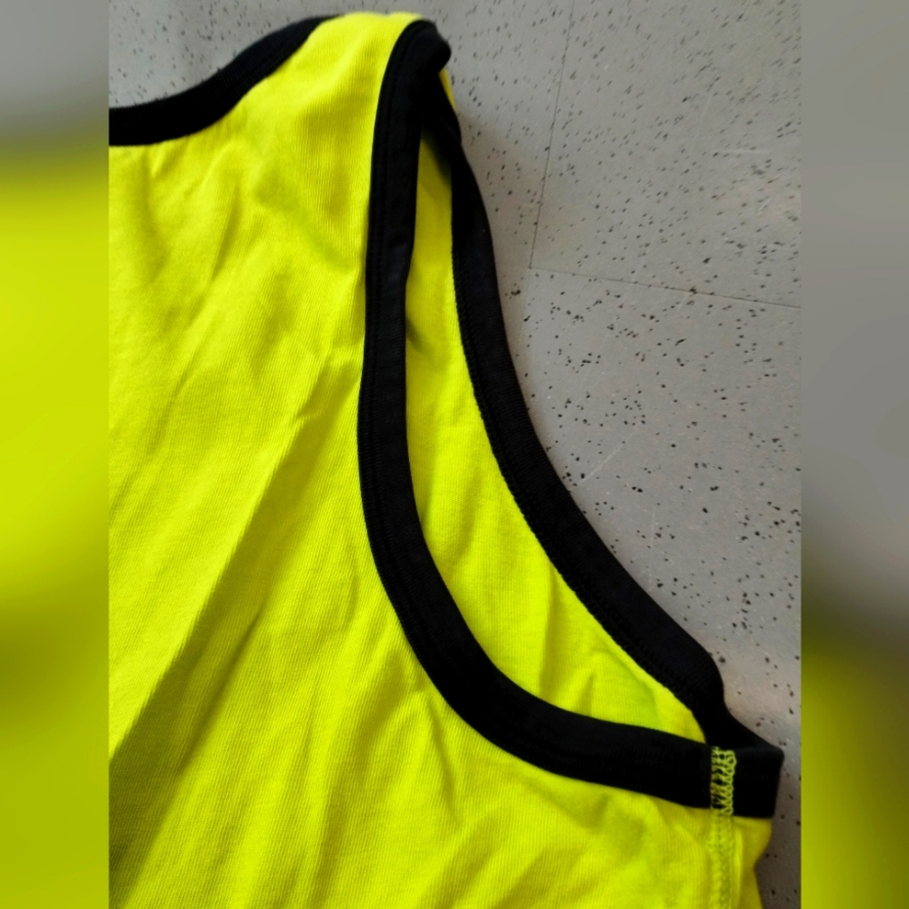 WOMENS NIKE TEE NEON YELLOW TANK TOP STANDARD FIT RUNNING ACTIVE - Picture 6 of 12